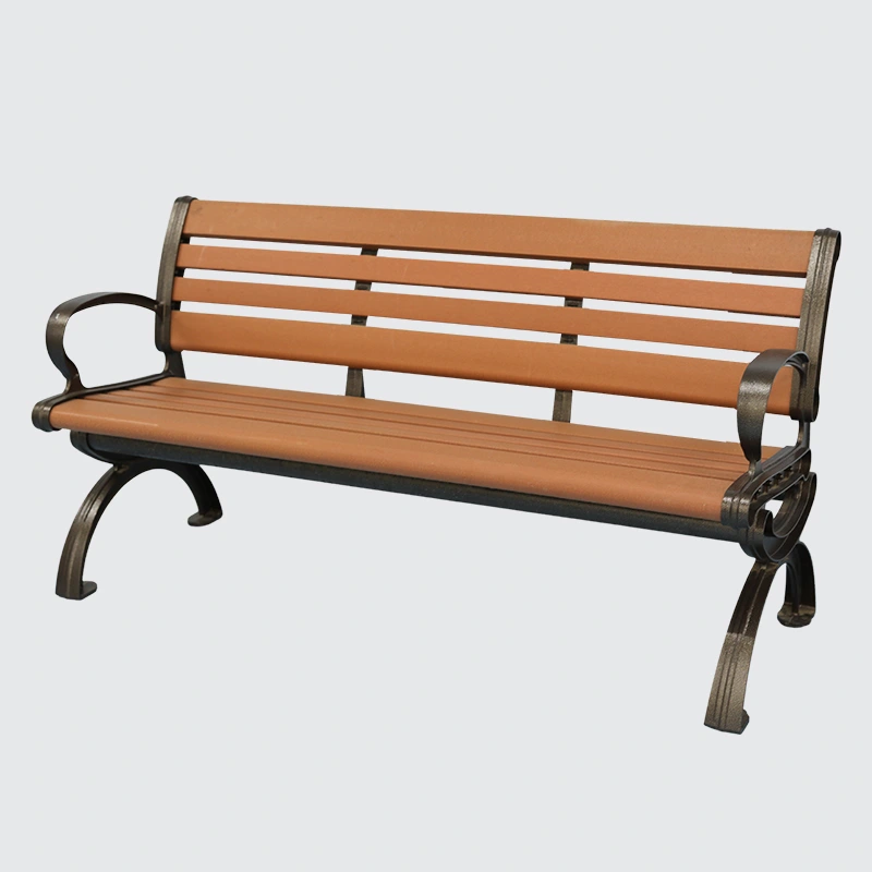 Outdoor long antique wood bench 1
