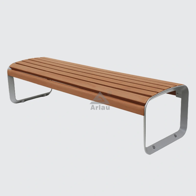 Outdoor furniture long wooden backless bench 1