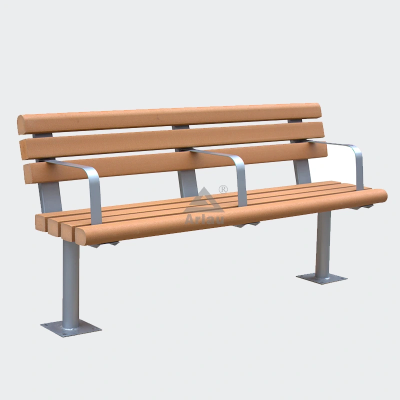 Banco de jardín de madera y plástico 1