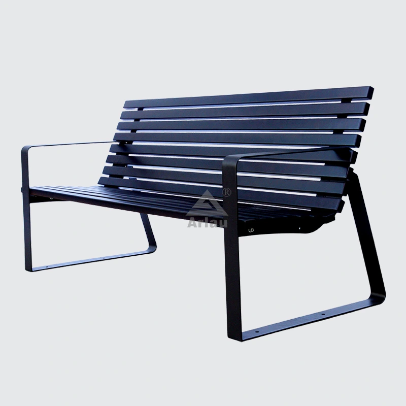 Outdoor park comfy wooden bench 1