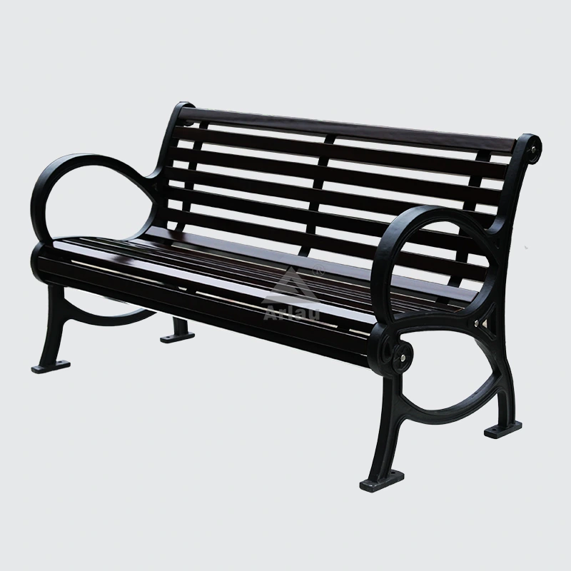 Antique white wood garden bench 1