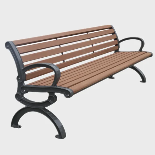 outdoor park wood slat bench with back 1