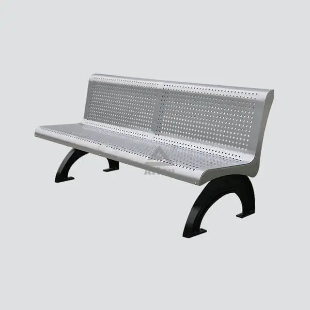 Steel park long decorative bench 1