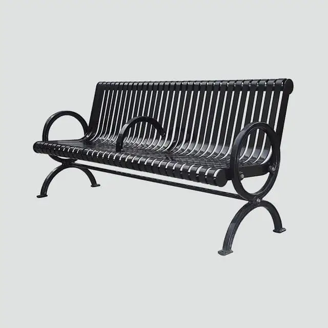 metal black garden bench seat 1