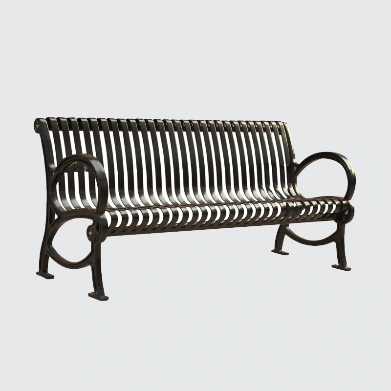 long banc de parc en acier pour patio 1