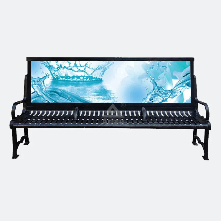 Outdoor steel leisure long bench 1