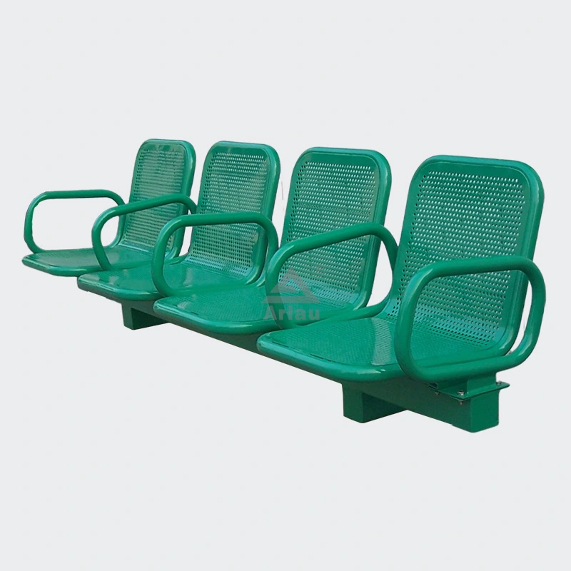 Metal perforated garden bench seat 1