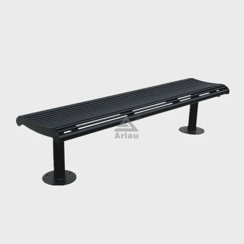 Black Backless Patio Garden Bench 1