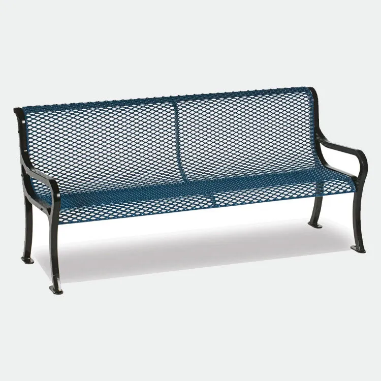6 pieds. Banc Lexington à motif diamant - Banc en métal thermoplastique en fonte d'aluminium 1