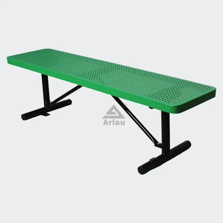 Outdoor park perforated steel bench 1
