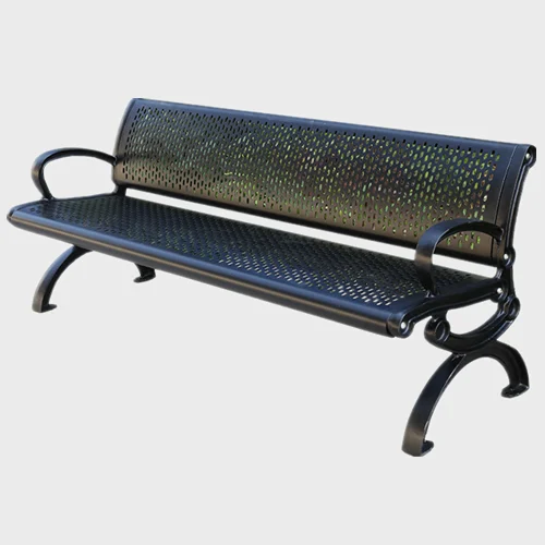 Banco de metal para jardín exterior negro 1