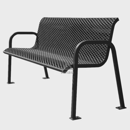 Powder coated metal outdoor garden bench 1