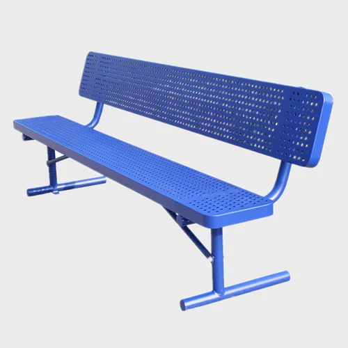 Park perforated metal sitting bench for outside 1