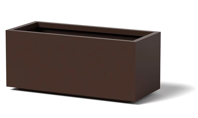 صندوق زهور مصنوع حسب الطلب من فولاذ كورتن - وعاء زهور مستطيل 8