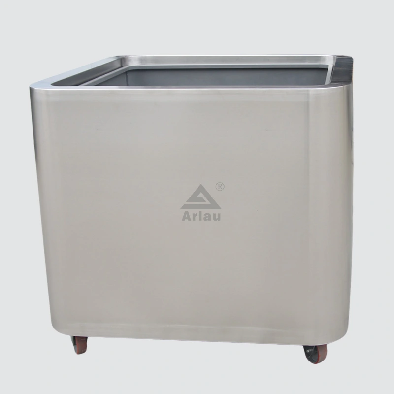 Design custom mobile square stainless steel flower pot box 1