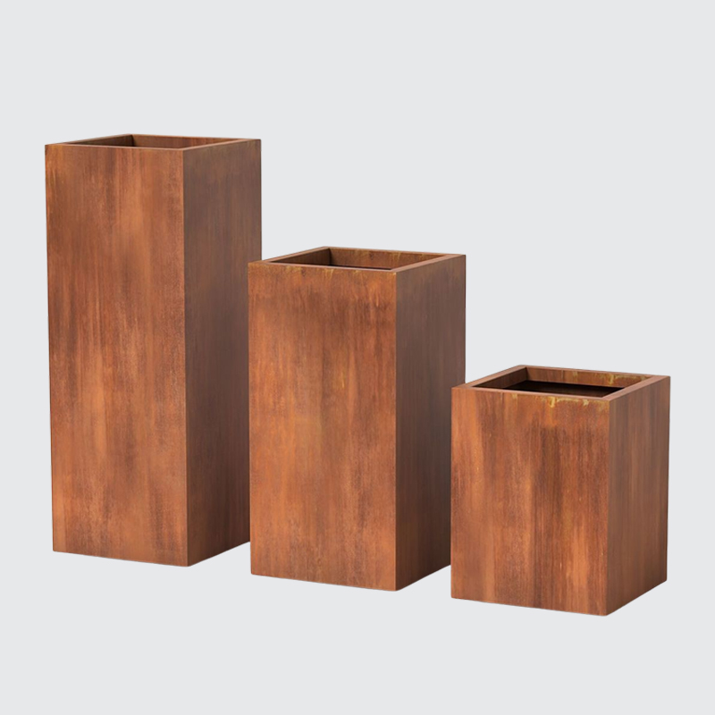 Custom Square Weathering Steel Flower Box Factory Direct - Arlau