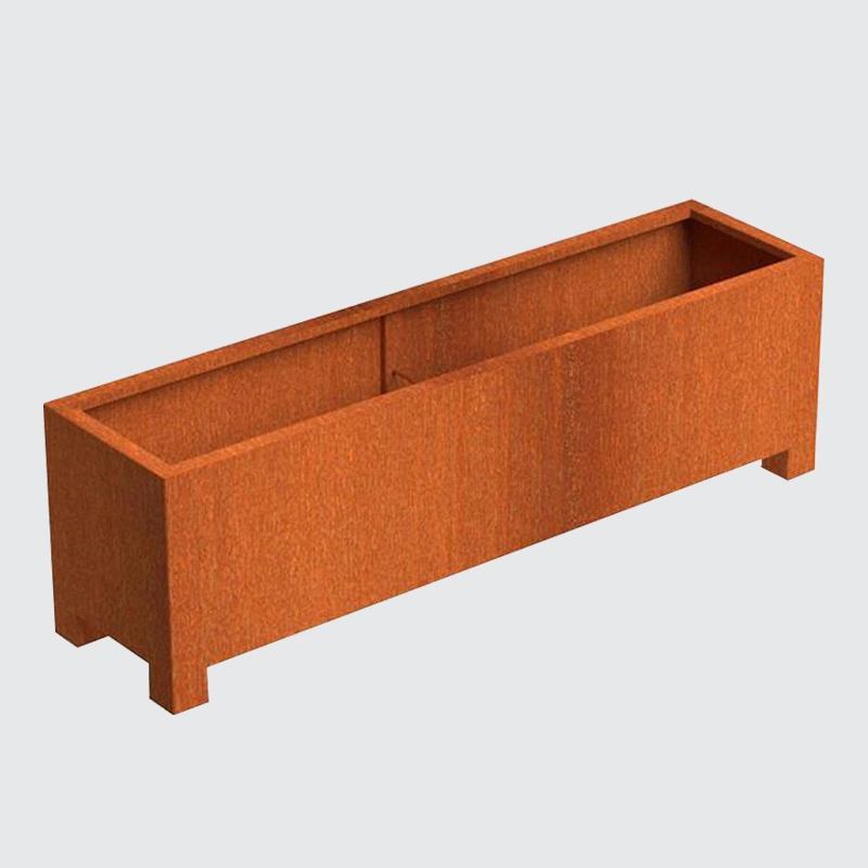 Customized weathering steel metal ecological flower pots in various shapes 1