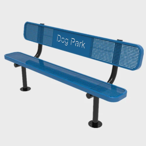Perforated metal Outdoor park garden dog bench 1