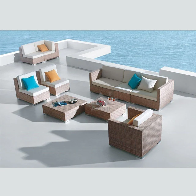Green rattan wicker furniture american design sofa set 1