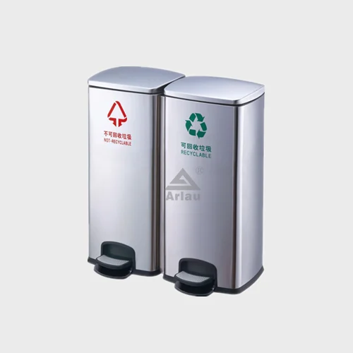 Stainless Steel Garbage Sorting Pedal Trash Can 1