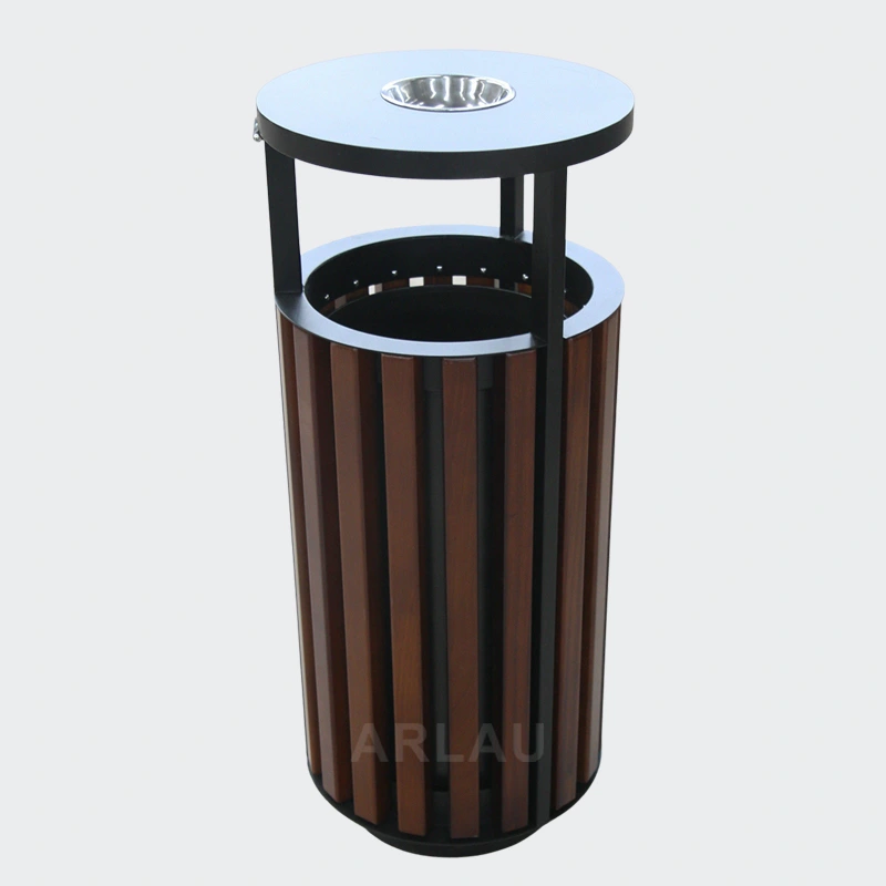 Round Wooden Garbage container for sale 1
