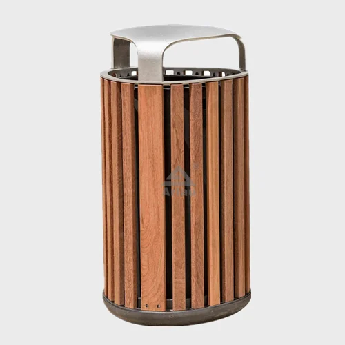 Latas de basura de madera al aire libre decorativas 1