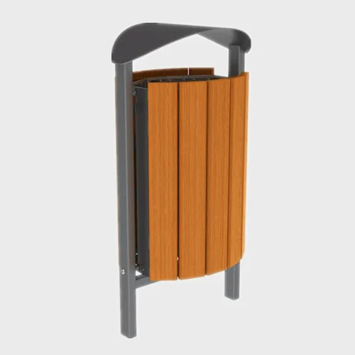 Cute Outdoor Wooden Trash Bin 1