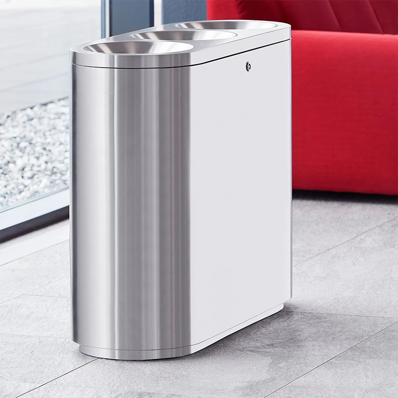 3 Sorting Stainless Steel Recycling Trash Bins 1