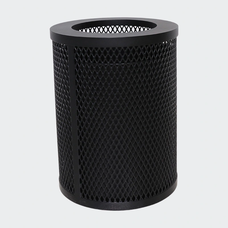 outdoor public metal classified trash can 1