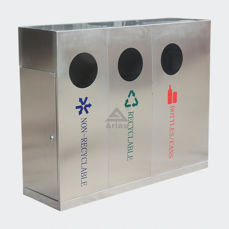 Cubo de basura sanitario grande continuo para exteriores 1