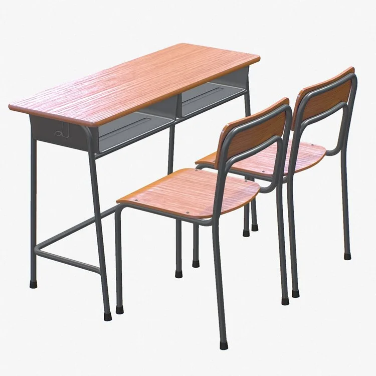 2 Seat school desk and chair 1