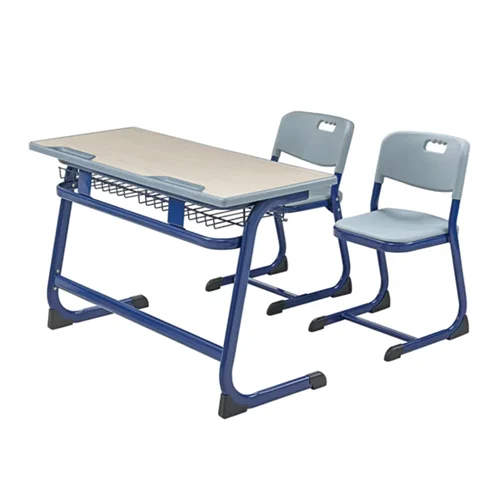 Student double desk and chair set 1