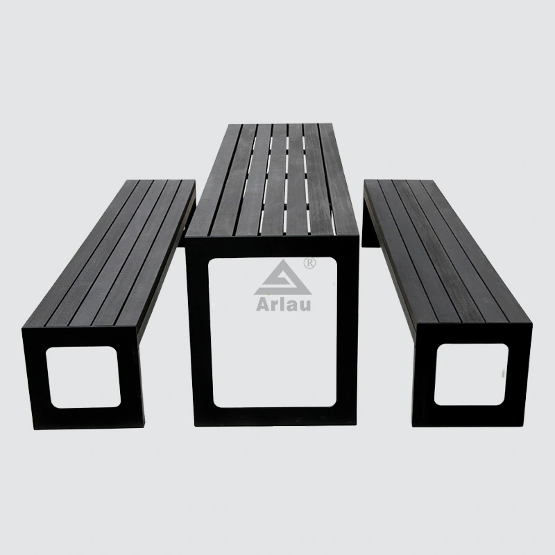 Wooden outdoor commercial picnic table bench sets for six people 1