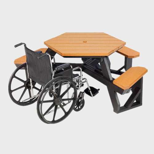 Inclusive Outdoor Hexagonal Table for Parks and Schools -Arlau