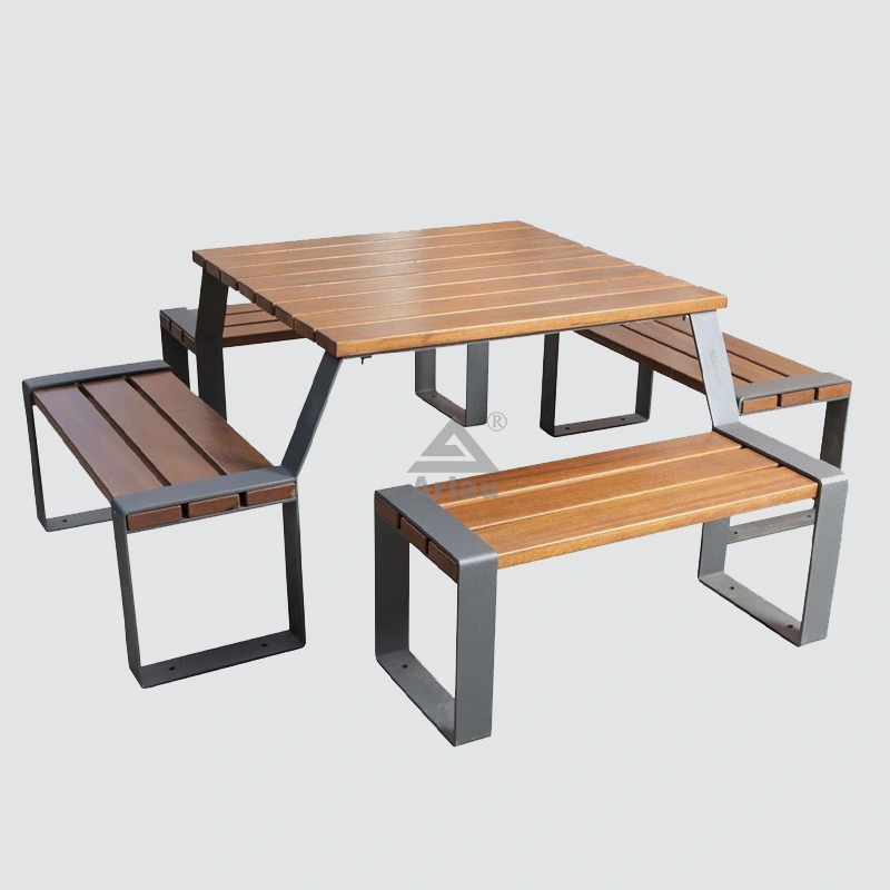 Bancos de mesa de comedor al aire libre de una pieza 1