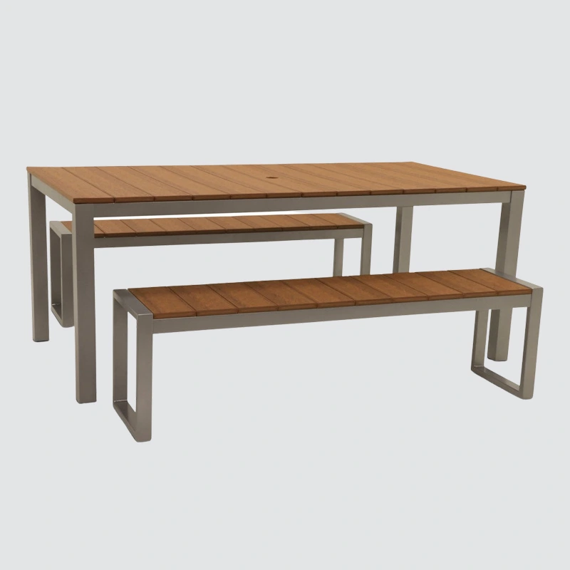 Tables et bancs de pique-nique d'extérieur à vocation commerciale pour espaces publics 1