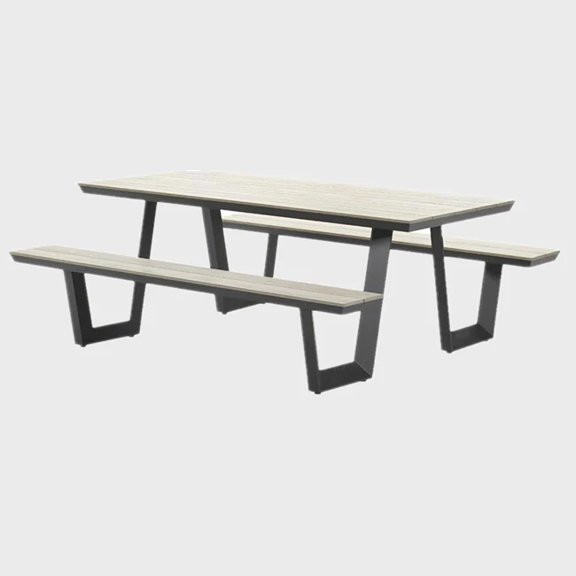 Tableau de pique-nique en bois portable de 6 pieds 8 pieds avec banc 1