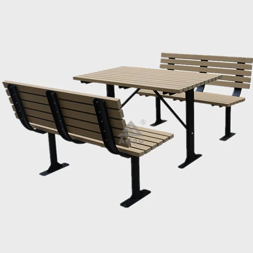 Comercial de restaurantes Gran mesa de picnic de patio al aire libre de madera 1