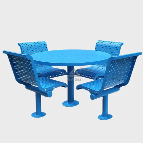 Outdoor steel table and chair sat 1