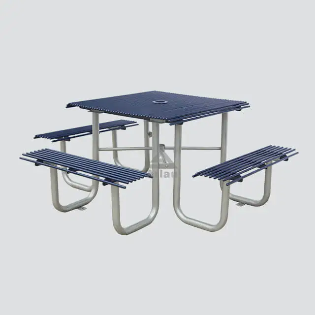 46-Inch outdoor tubular barrier-free wheelchair accessible picnic table 1