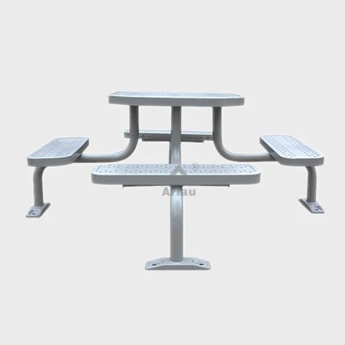 Outdoor steel picnic table with bench seat 1