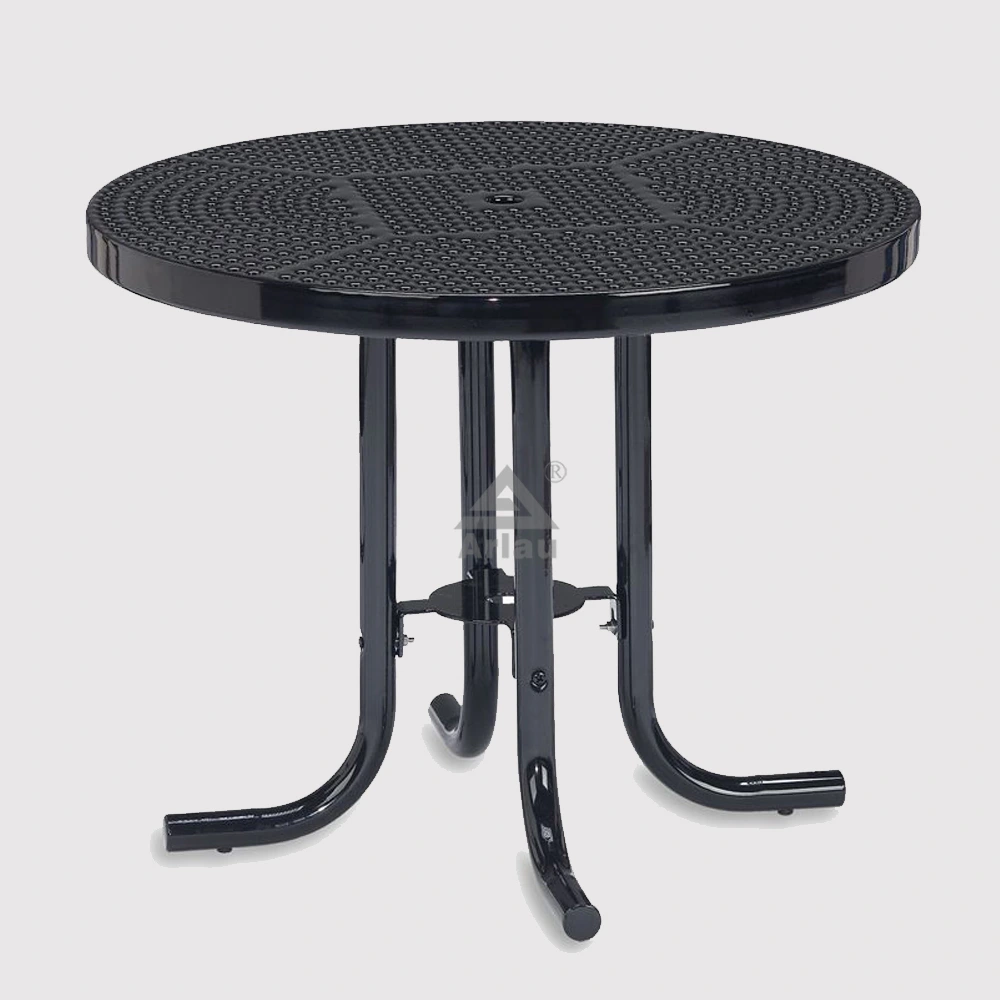 Table basse d'extérieur ronde en acier perforé de 36 po Streetside 1