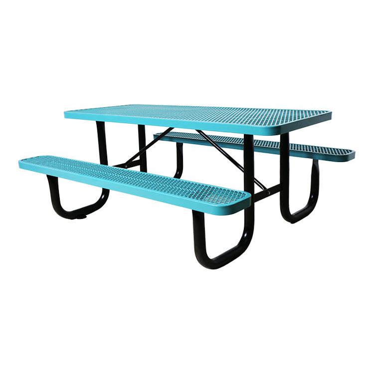 Quality Custom Thermoplastic Coated Picnic Tables 6ft Expanded Metal ...