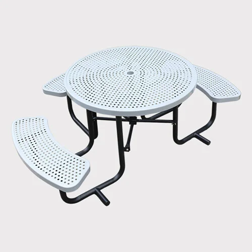 Big disabled round metal outdoor picnic tables 1