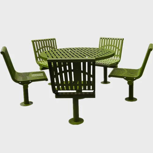 Restaurant Outdoor circle picnic table with 5 chairs 1