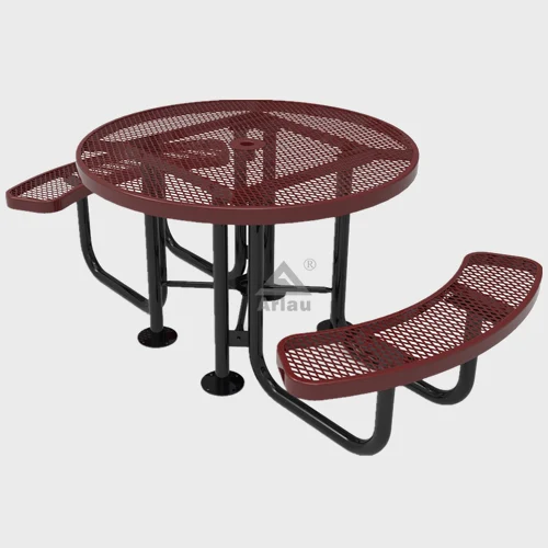 Round thermoplastic coated commercial disabled picnic tables - ADA Style - 2 seats 1