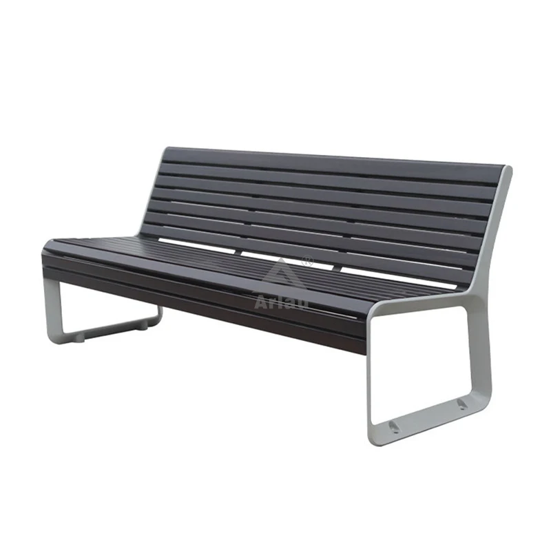 Outdoor furniture garden park patio WPC wood bench with back 1