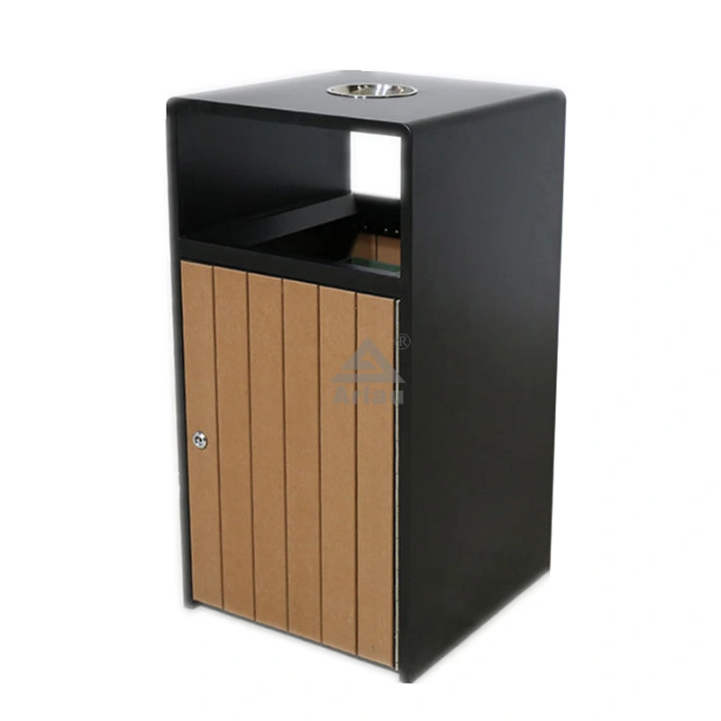 Poubelle en bois commerciale publique extérieure poubelle 1