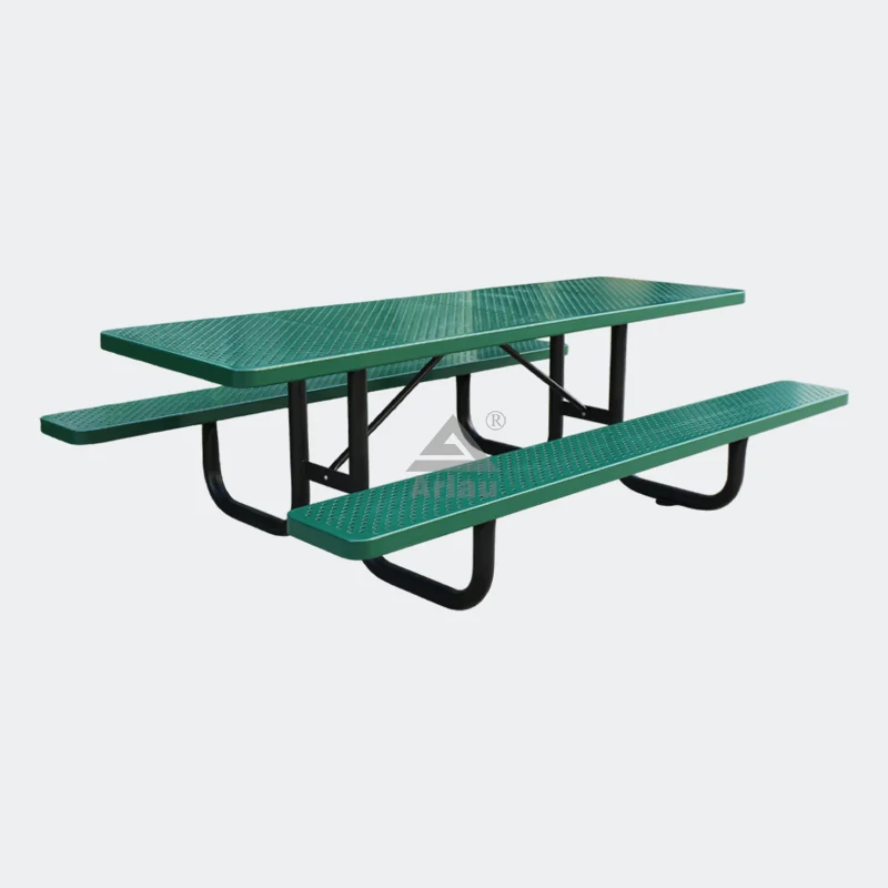 6Ft 8ft perforated steel outdoor rectangular picnic table - Multiple Colors 1