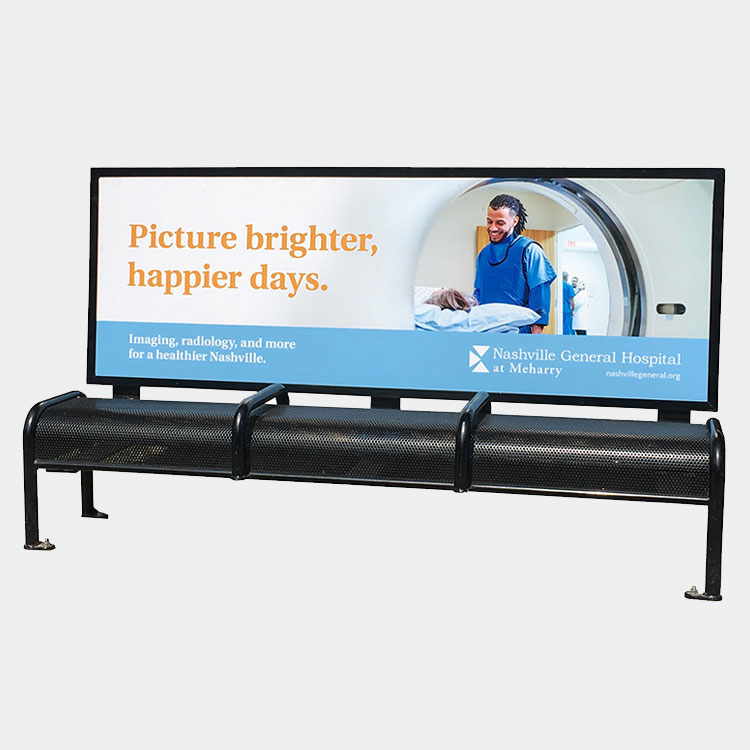 Street and Park Advertising Bench for Public Spaces - Arlau